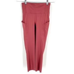 Lululemon Fast and Free High Rise Crop 21" Elite Cherry Tint Size 4